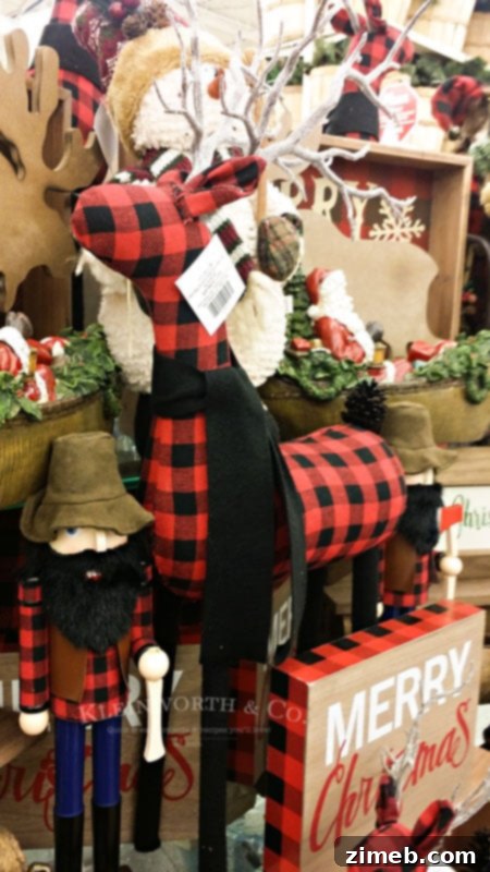 Charming Buffalo Check Reindeer: Rustic Christmas Decor Inspiration