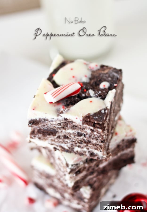 Java Peanut Butter Delights 8 No Bake Peppermint Oreo Bars