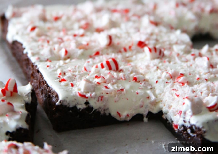 Rich Peppermint Mocha Brownies in a Baking Pan