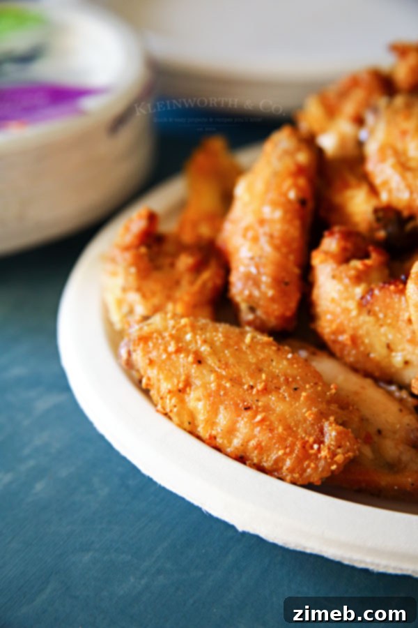 Garlic Parmesan Chicken Wings served at a party