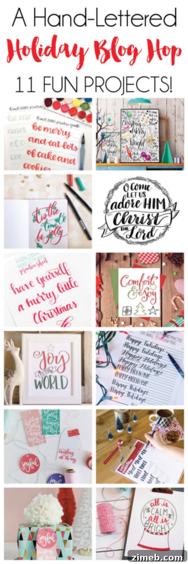 Free Holiday Comfort Joy Printables 6 Pinterest pin graphic for Hand Lettered Holiday Blog Hop