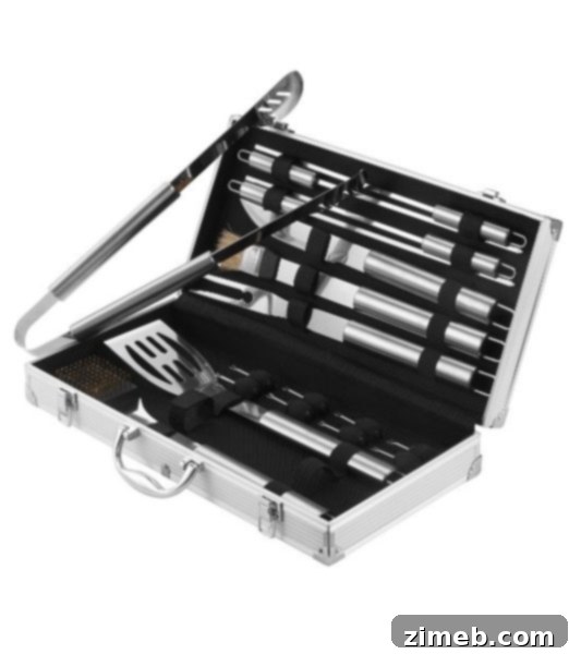 18-Piece Stainless Steel BBQ Accessories Tool Set