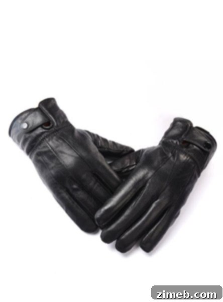Leather Warm Lined Driving Gloves, Motorcycle Gloves