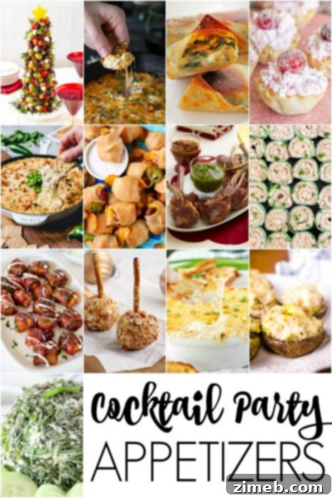 Creamy Ham and Cheese Hot Spinach Dip 10 Collection of diverse cocktail party appetizers.