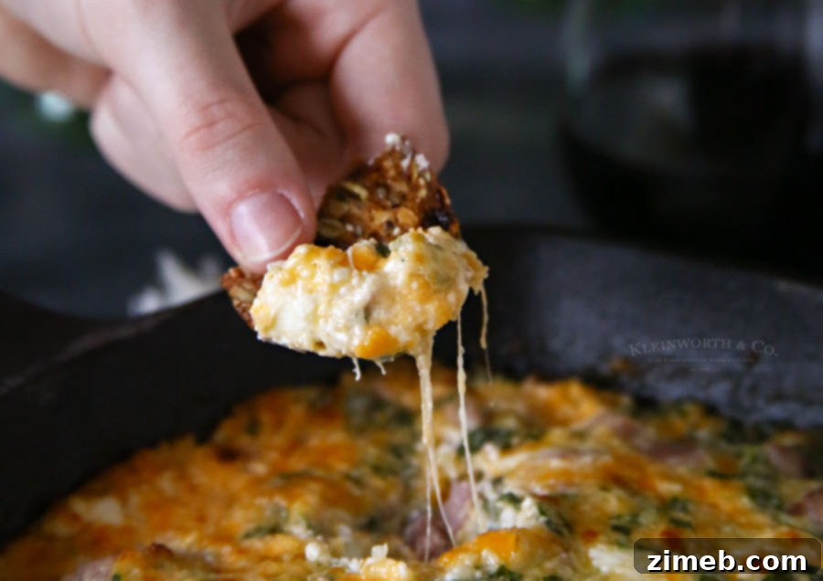 Creamy Ham and Cheese Hot Spinach Dip 4 A selection of various delicious appetizers on a table.