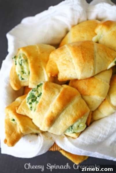 Cheesy Spinach Crescents, a delightful and easy side dish or light meal.