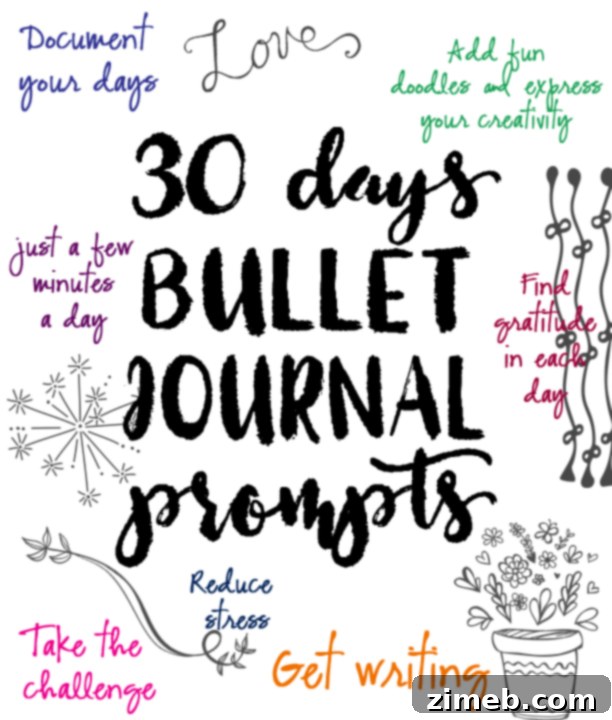 30 Days of Free Printable Bullet Journal Prompts 3 30 Days Bullet Journal Prompts Free Printable