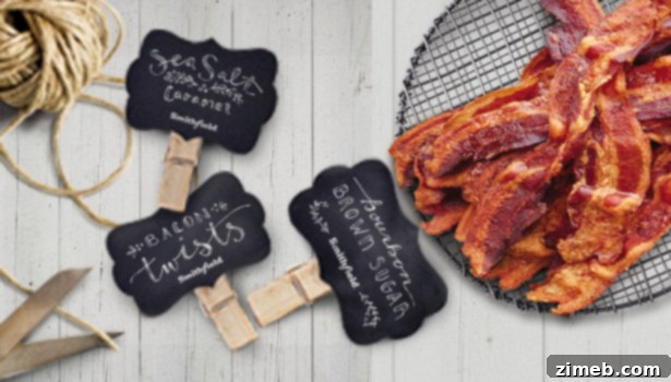 Smoky Bacon & Split Pea Crock-Pot Comfort 6 Smithfield bacon varieties displayed with fresh ingredients for a Bacon Bar.