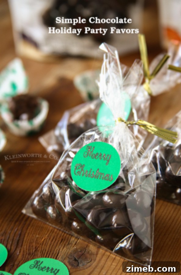 Simple Chocolate Holiday Party Favors