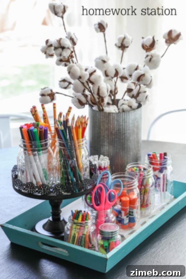 Organized Homework Station