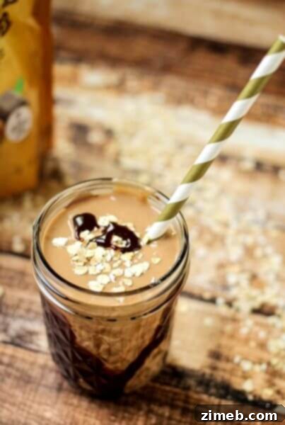 Decadent Chocolate Peanut Butter Oatmeal Smoothie