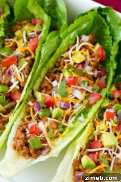20 Light and Luscious Meals 10 Turkey Taco Lettuce Wraps - Healthy Low-Carb Tacos