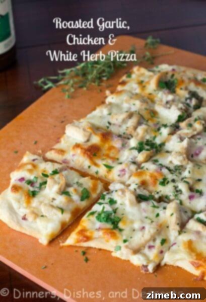 20 Light and Luscious Meals 12 Roasted Garlic Chicken Herb White Pizza - Healthy Homemade Pizza