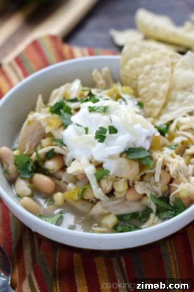 20 Light and Luscious Meals 21 Slow Cooker White Chicken Chili - Comforting Healthy Chili