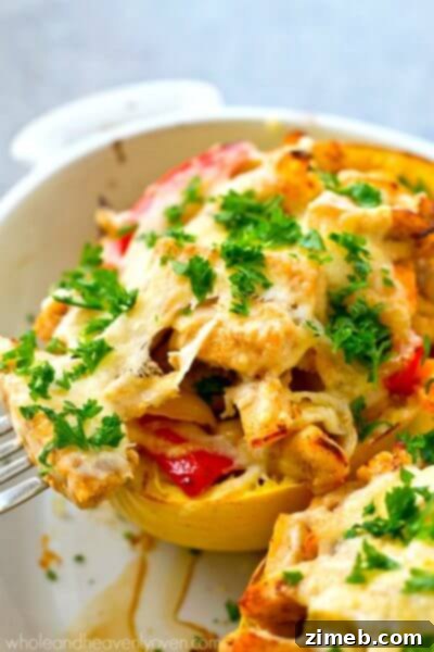 20 Light and Luscious Meals 5 Chicken Fajita Spaghetti Squash Boats - Healthy Low-Carb Fajitas