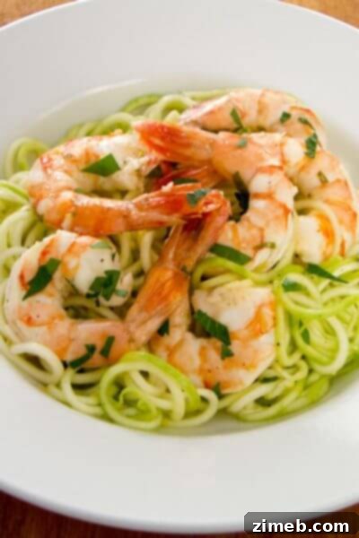 20 Light and Luscious Meals 8 Garlic Roasted Shrimp with Zucchini Pasta - Healthy Paleo Dinner