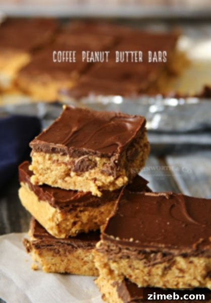 Coffee Peanut Butter Bars - quick dessert