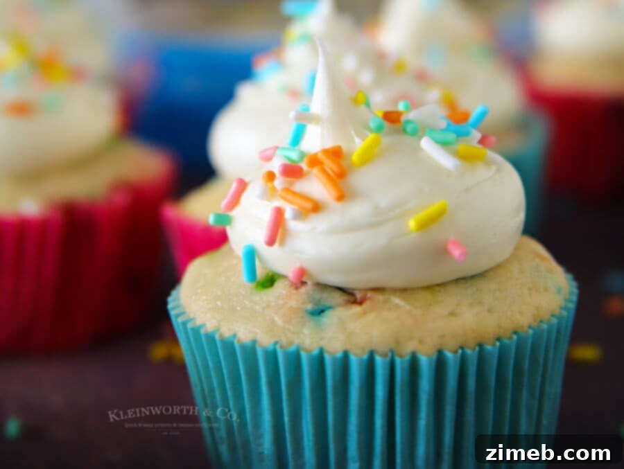Funfetti Cupcakes with plenty of sprinkles