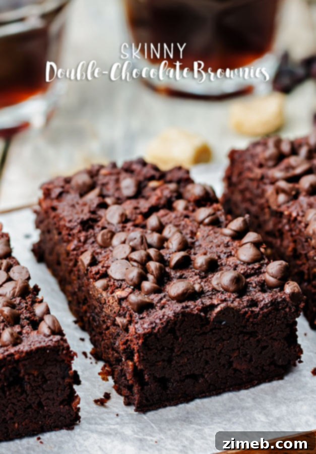 Light & Luscious Double Chocolate Brownies 7 Delicious Skinny Double Chocolate Brownies, a perfect guilt-free treat
