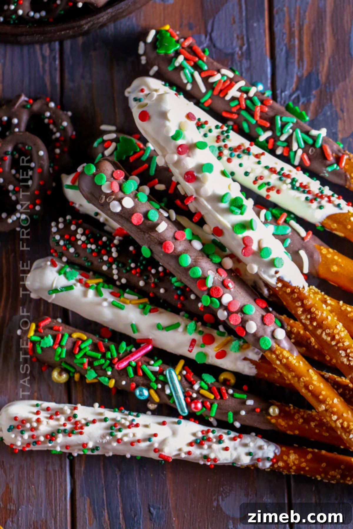 Sweet and Salty Chocolate Crunch 13 Pretzel Rods dipped in various chocolates