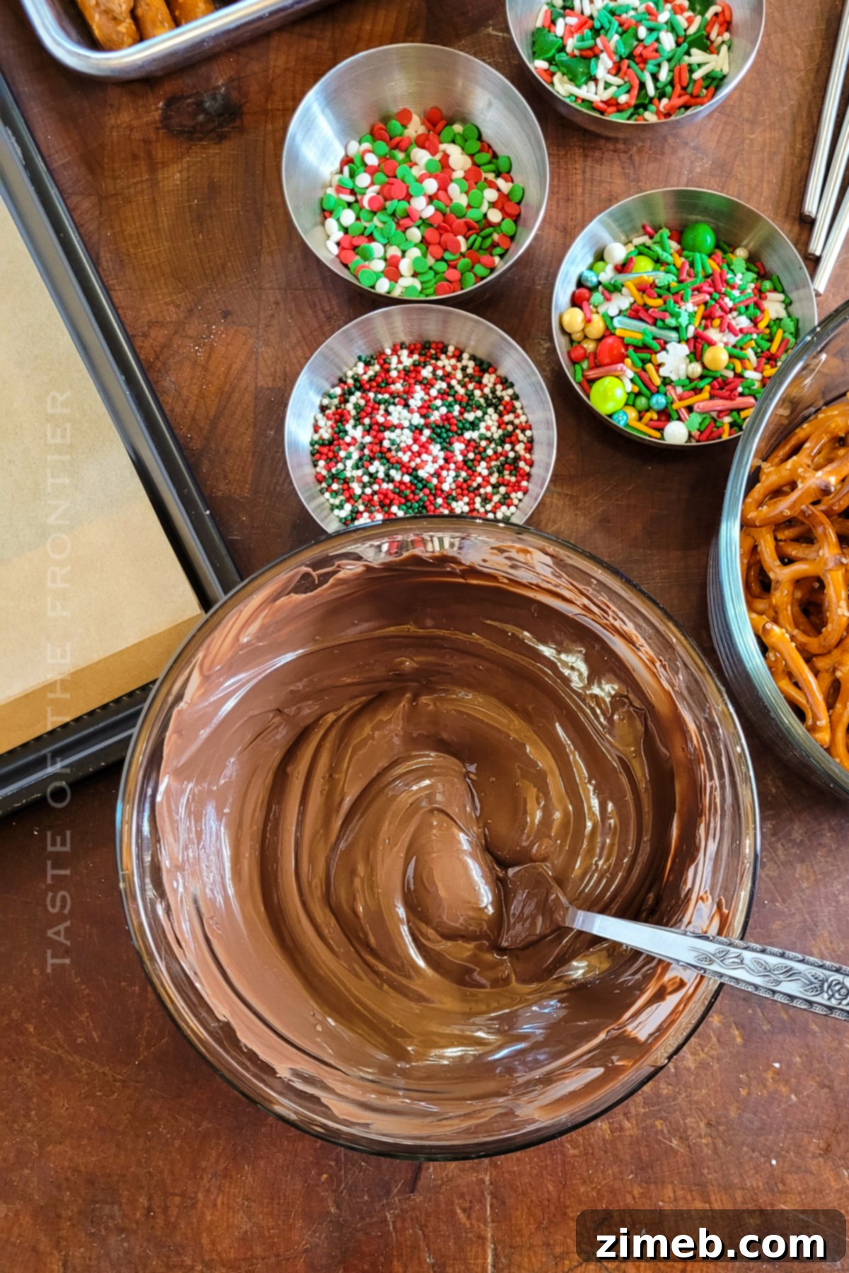 Sweet and Salty Chocolate Crunch 5 Perfectly melted chocolate for dipping