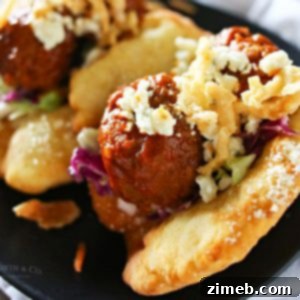 Signature BBQ Meatball Fry Bread Tacos 4 BBQ Meatball Fry Bread Tacos Recipe