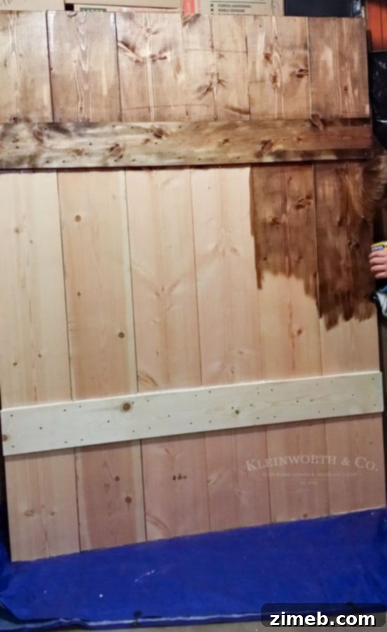 Assembling the Wide Rustic Barn Door Planks