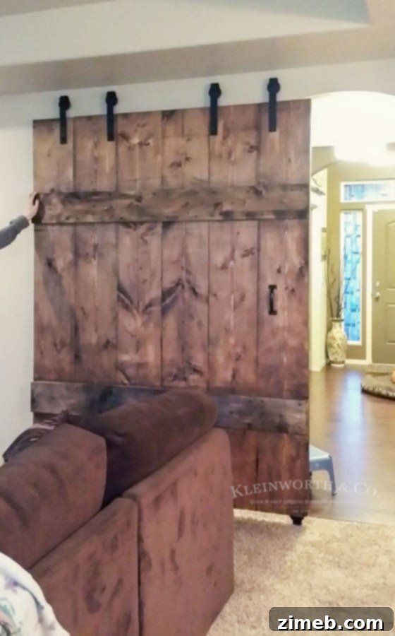 Installing Casters and Slider Hardware on the Wide Rustic Barn Door