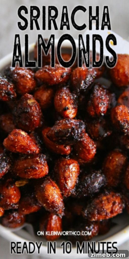 Sriracha Spice Almonds: A fiery, crunchy snack perfect for any occasion.