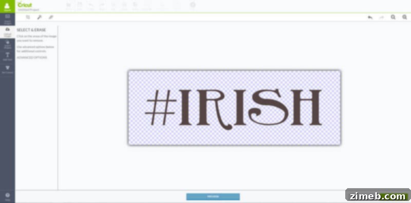 Cricut Upload Process: Erasing Background for Cut Image