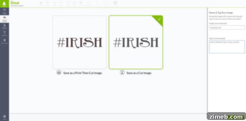 Cricut Image Save Options: Saving as a Cut Image