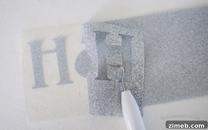 Cricut Machine Cutting Glitter Iron-On Vinyl