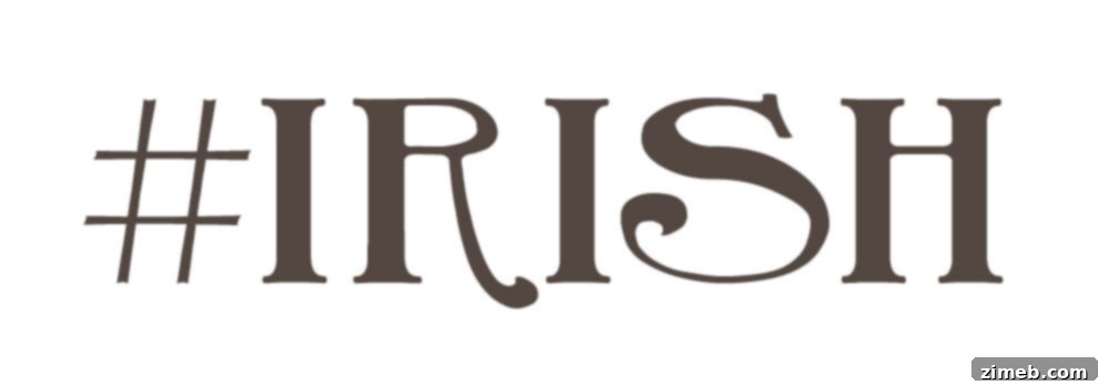 Custom 'Hashtag Irish' Text Design for Cricut Iron-On