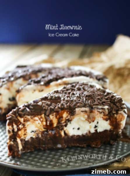 Mint Brownie Ice Cream Cake