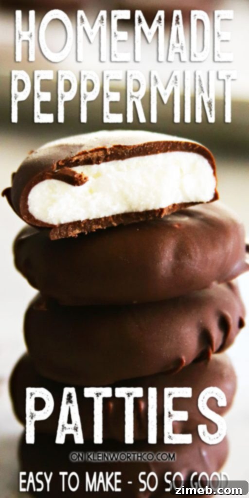 Homemade Peppermint Patties cooling on parchment paper