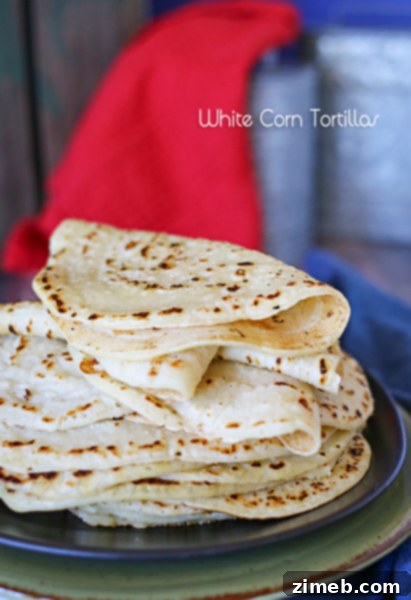 White Corn Tortillas for serving fajitas.