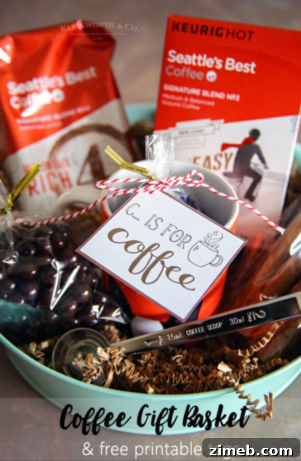 Coffee Lover's Dream Basket 13 Cinnamon Creme de Caramel Coffee Ready to Enjoy