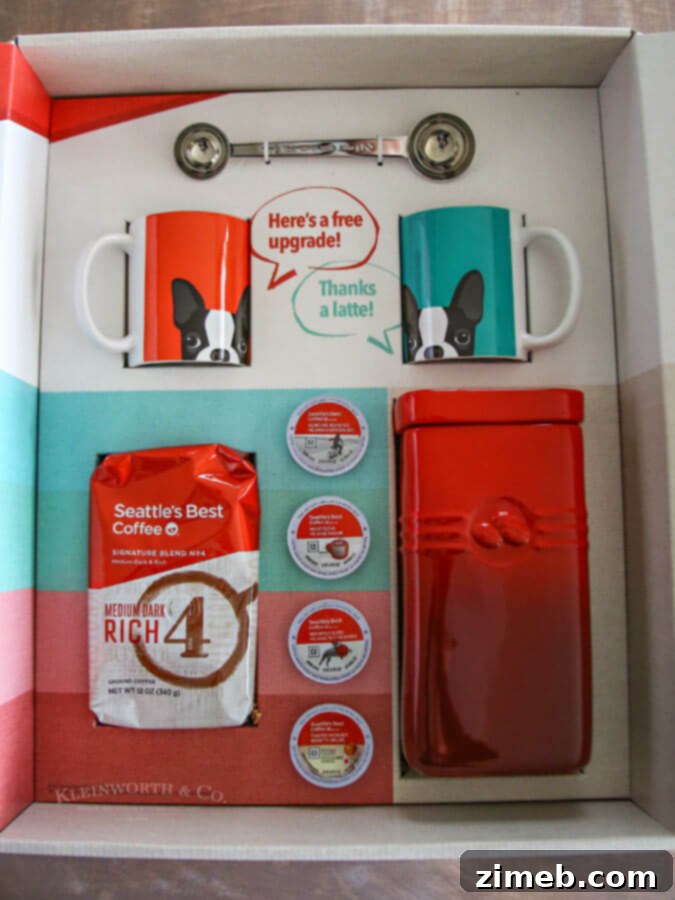 Coffee Lover's Dream Basket 2 Coffee Gift Basket Components and Presentation