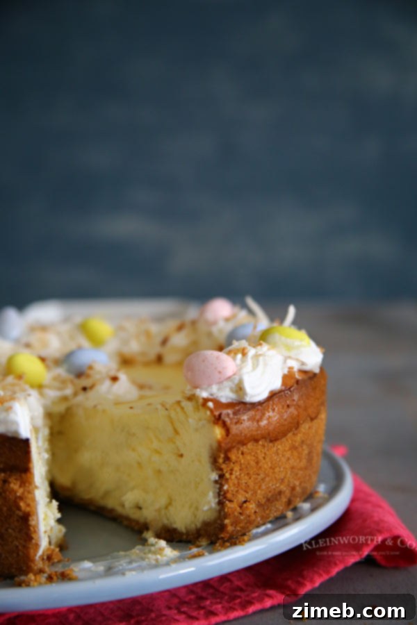Springtime Coconut Celebration Cheesecake 2 Easter Egg Coconut Cheesecake