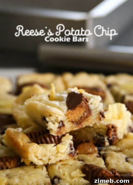 Oreo Peanut Butter Blondie Delights 7 Reese's Potato Chip Cookie Bars - sweet and salty dessert bars.