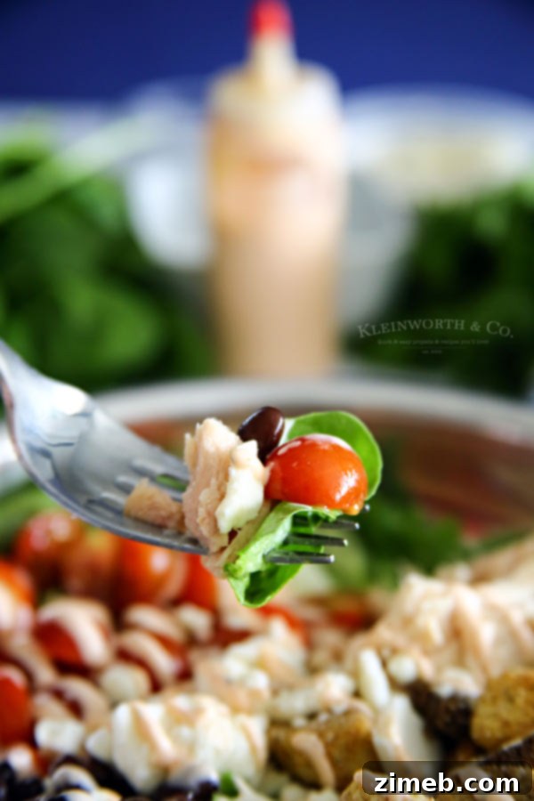 Tangy Buffalo Ranch Tuna Salad 6 A large serving of Buffalo Ranch Tuna Salad in a white bowl