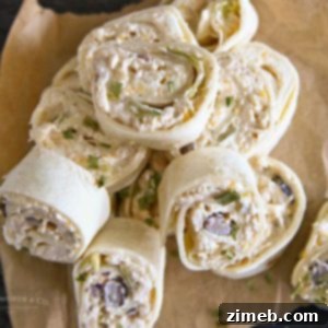 Creamy Chicken Verde Pinwheels - finished dish.