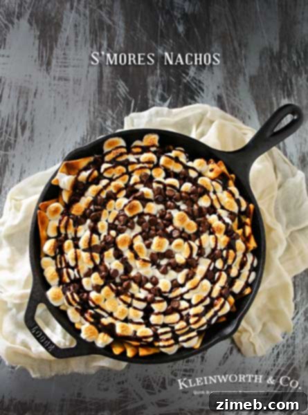 Churro Funnel Cake Made Simple 10 S'mores Nachos with cinnamon pita chips, chocolate, and toasted marshmallows