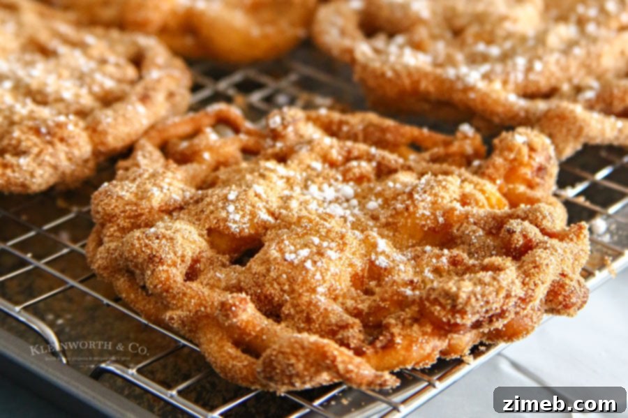 Churro Funnel Cake Made Simple 3 A delicious Easy Churro Funnel Cake serving, showcasing its golden texture and cinnamon sugar