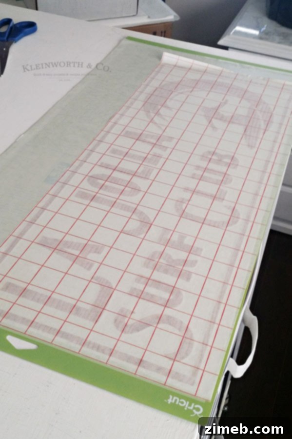 Applying Transfer Tape to Your Custom Cricut Vinyl Stencil