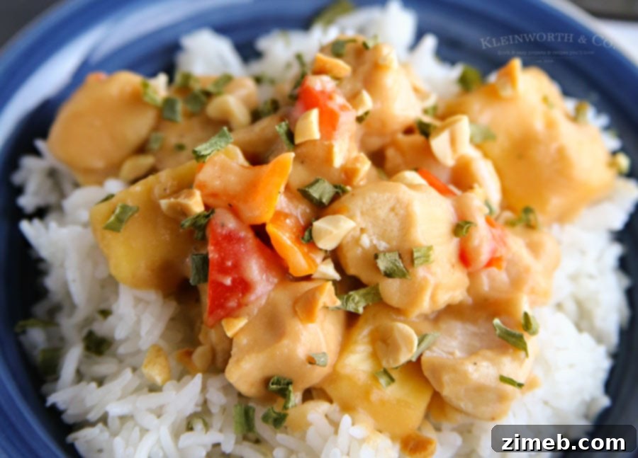 Slow Cooker Tropical Thai Peanut Chicken 3 Slow Cooker Thai Pineapple Peanut Chicken: a truly easy and satisfying dinner recipe that will impress.