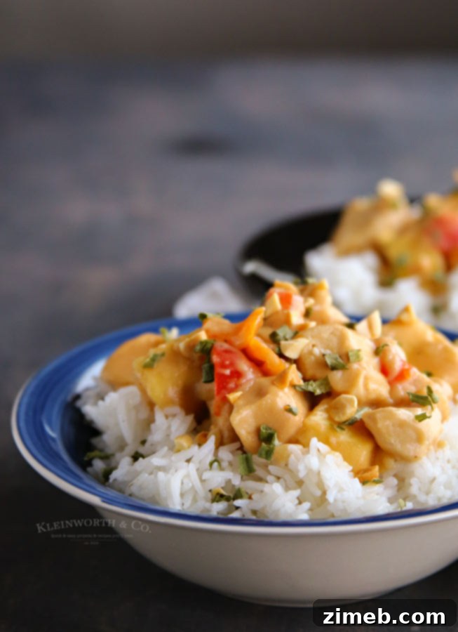 Slow Cooker Tropical Thai Peanut Chicken 4 Dinner recipe for Slow Cooker Thai Pineapple Peanut Chicken, perfect for busy weeknights.