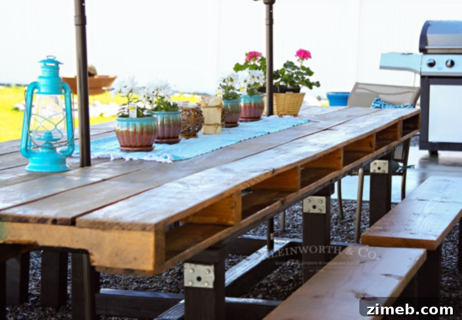 How to make DIY Pallet Outdoor Dining Table - tabletop finishing