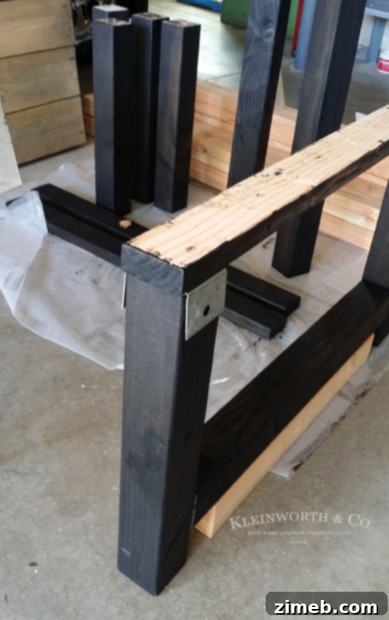 Assembled Leg Frames for DIY Pallet Outdoor Dining Table
