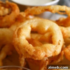 Delicious Beer Battered Onion Rings ready to serve